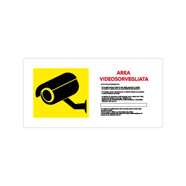 Area videosorvegliata con legge giallo