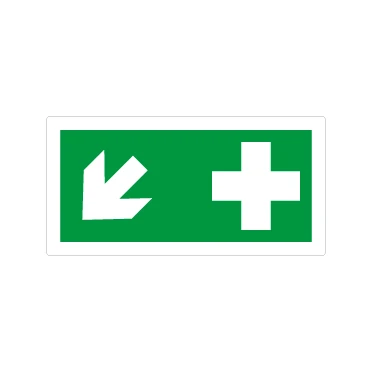 Pronto soccorso con freccia obliqua sinistra giù