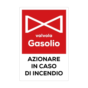 Azionare valvola gasolio in caso di incendio