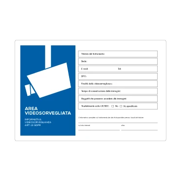 Area videosorvegliata con legge 13 GDPR
