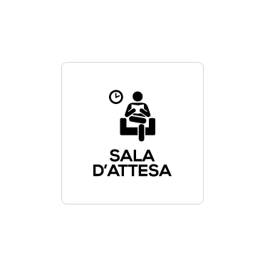 Sala d'attesa 2 con scritta