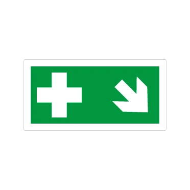 Pronto soccorso con freccia obliqua destra giù
