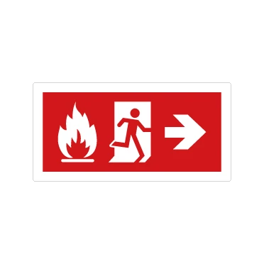 Uscita d'emergenza antincendio a destra
