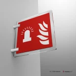 Cartello con luce lampeggiante allarme antincendio F018