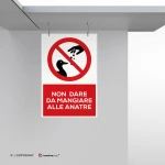 Cartello non dare da mangiare alle anatre con testo mod. verticale