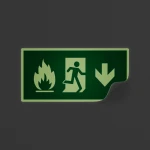 Cartello uscita d'emergenza con fiamma mod. 2:1