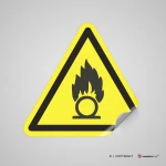 Cartello pericolo sostanze comburenti W028