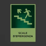 Cartello scale d'emergenza con testo mod. verticale