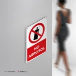 Cartello no aerosol con testo mod. verticale