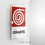 Cartello idrante antincendio con testo mod. verticale