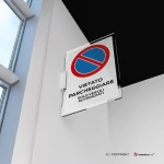 Cartello vietato parcheggiare con testo mod. verticale