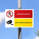 Cartello proprietà privata, area videosorvegliata mod. orizzontale
