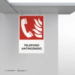 Cartello telefono antincendio con testo mod. verticale