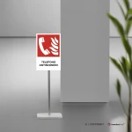 Cartello telefono antincendio con testo mod. verticale