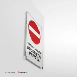 Cartello vietato l'accesso proprietà privata con testo mod. verticale