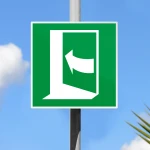 Cartello senso di apertura porta d'emergenza E022 / E023 / E057 / E058