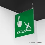 Cartello punto di chiamata persona in mare E069