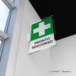 Cartello pronto soccorso con testo mod. verticale