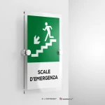 Cartello scale d'emergenza con testo mod. verticale