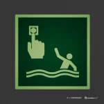Cartello punto di chiamata persona in mare E069