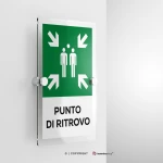 Cartello punto di ritrovo con testo mod. verticale