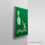 Cartello punto di chiamata persona in mare E069