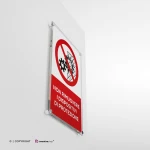 Cartello non rimuovere i dispositivi di protezione con testo mod. verticale