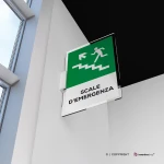 Cartello scale d'emergenza con testo mod. verticale