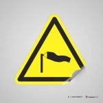 Cartello di pericolo attenzione venti forti W064