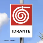 Cartello idrante antincendio con testo mod. verticale