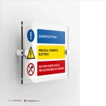 Cartello quadro elettrico, pericolo corrente elettrica mod. orizzontale