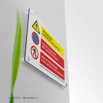 Cartello attenzione cancello automatico vietato sostare e attraversare mod. orizzontale
