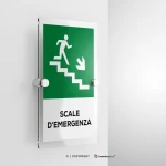 Cartello scale d'emergenza con testo mod. verticale