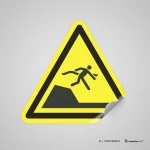 Cartello di pericolo attenzione dislivello improvviso W050