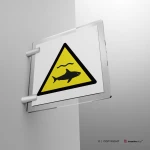 Cartello di pericolo attenzione squali W054