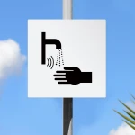 Cartello lavandino con sensore