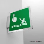 Cartello punto di chiamata persona in mare E069