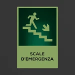 Cartello scale d'emergenza con testo mod. verticale