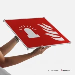 Cartello con luce lampeggiante allarme antincendio F018