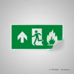 Cartello uscita d'emergenza con fiamma mod. 2:1
