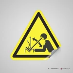 Cartello pericolo di spostamento rapido del materiale da piegare nella pressa W032