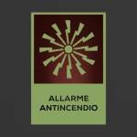 Cartello allarme antincendio con testo mod. verticale