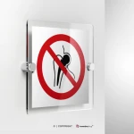 Cartello vietato l'accesso ai portatori di protesi P014