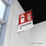 Cartello estintore antincendio con testo mod. verticale