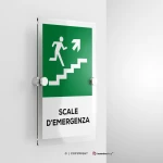Cartello scale d'emergenza con testo mod. verticale