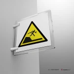 Cartello di pericolo attenzione dislivello improvviso W050