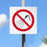 Cartello vietato getto d'acqua P016