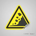 Cartello di pericolo attenzione zona di frane e smottamenti W078