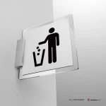 Cartello cestino per i rifiuti