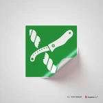 Cartello coltello zattera di salvataggio E035